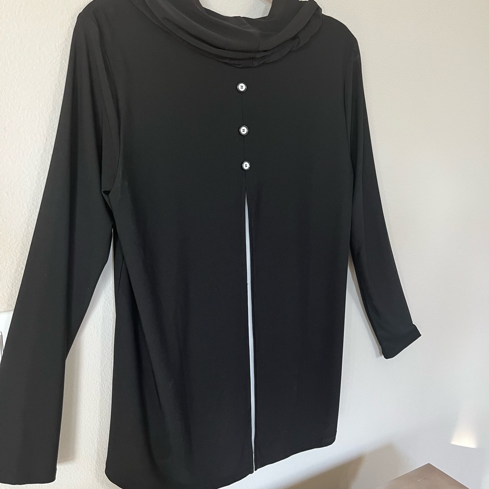 Black Multiples Tunic Top With Unique Button And … - image 4